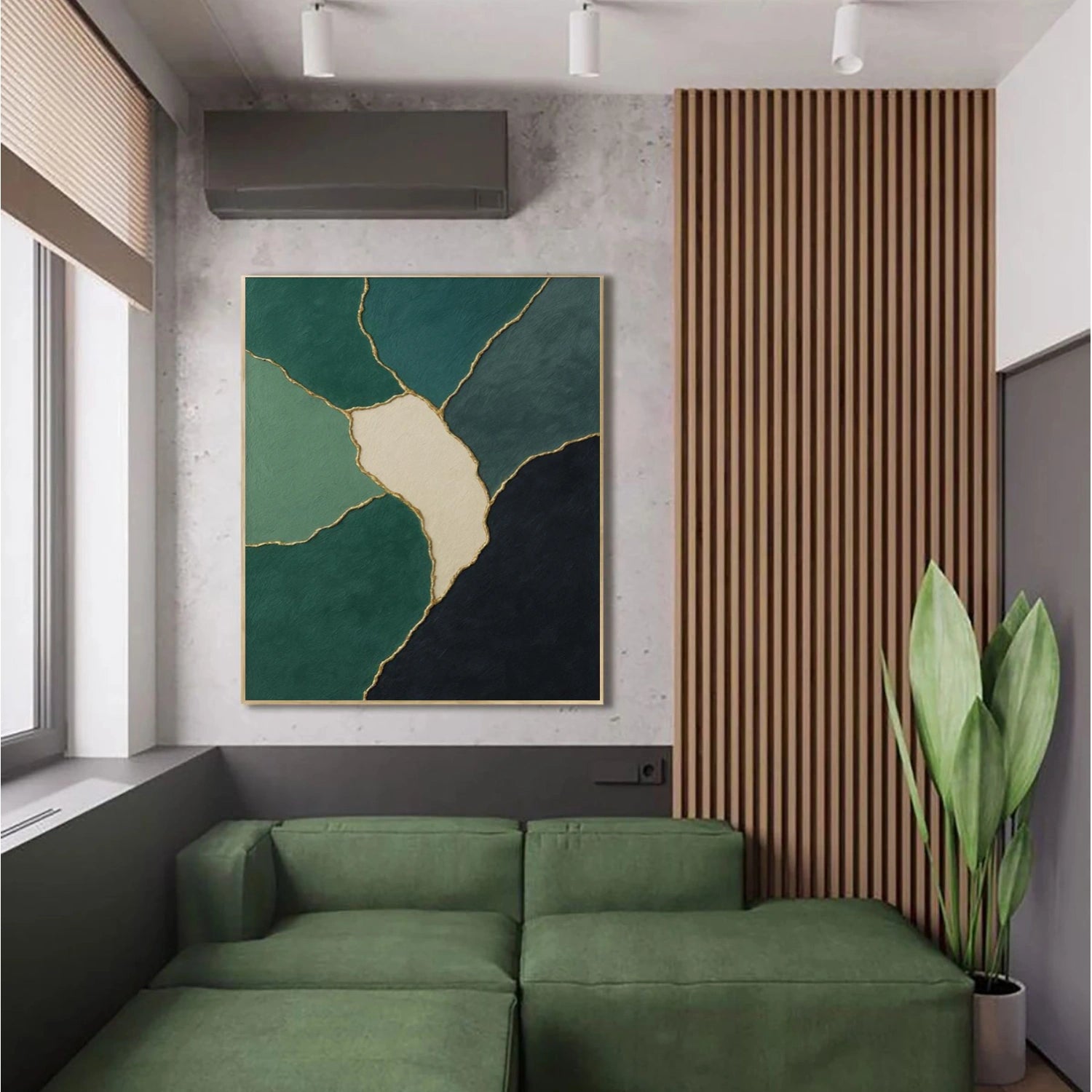 Green Minimalist Textured Wall Art #MW002