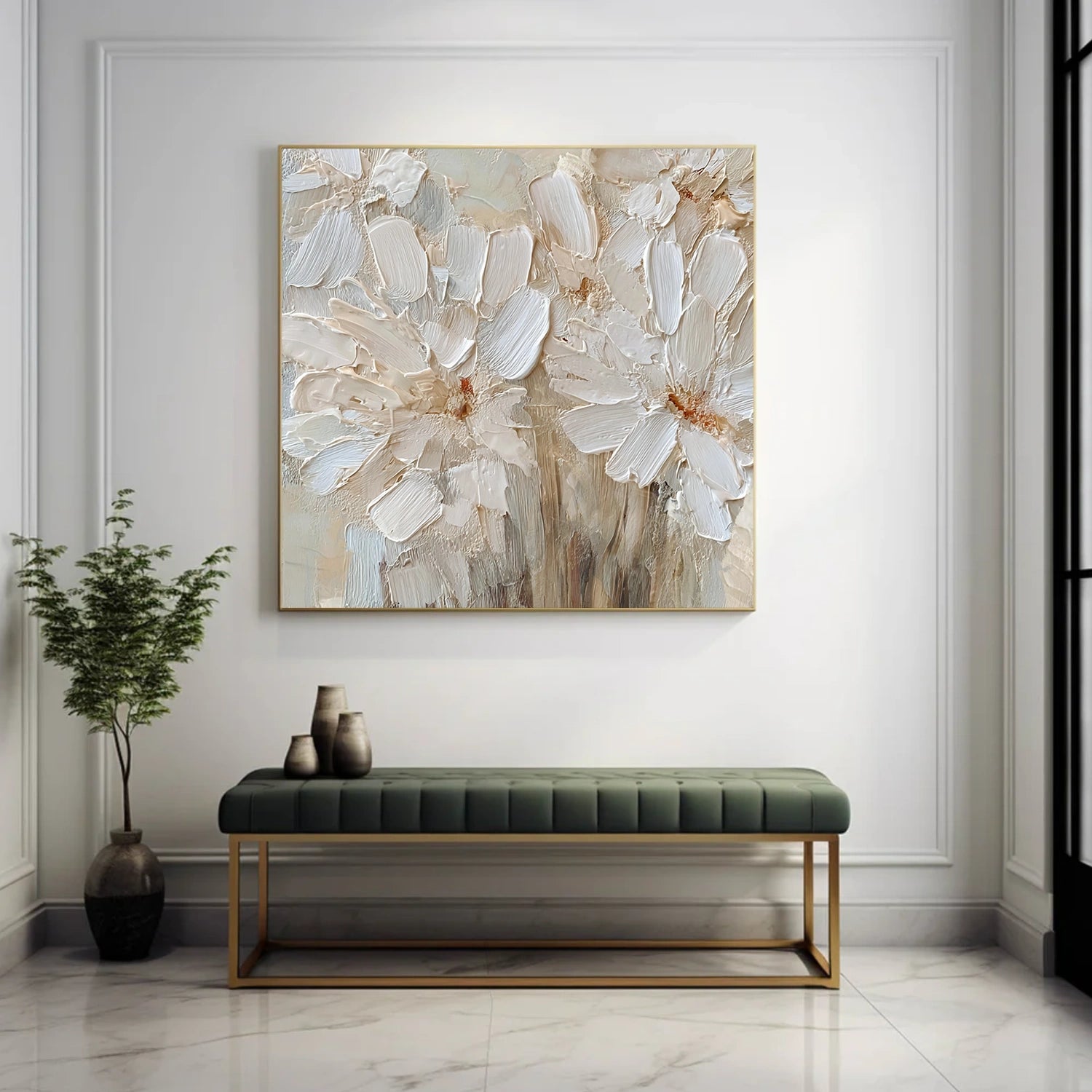 Abstract Flower And Tree Textured Wall Art #FT028