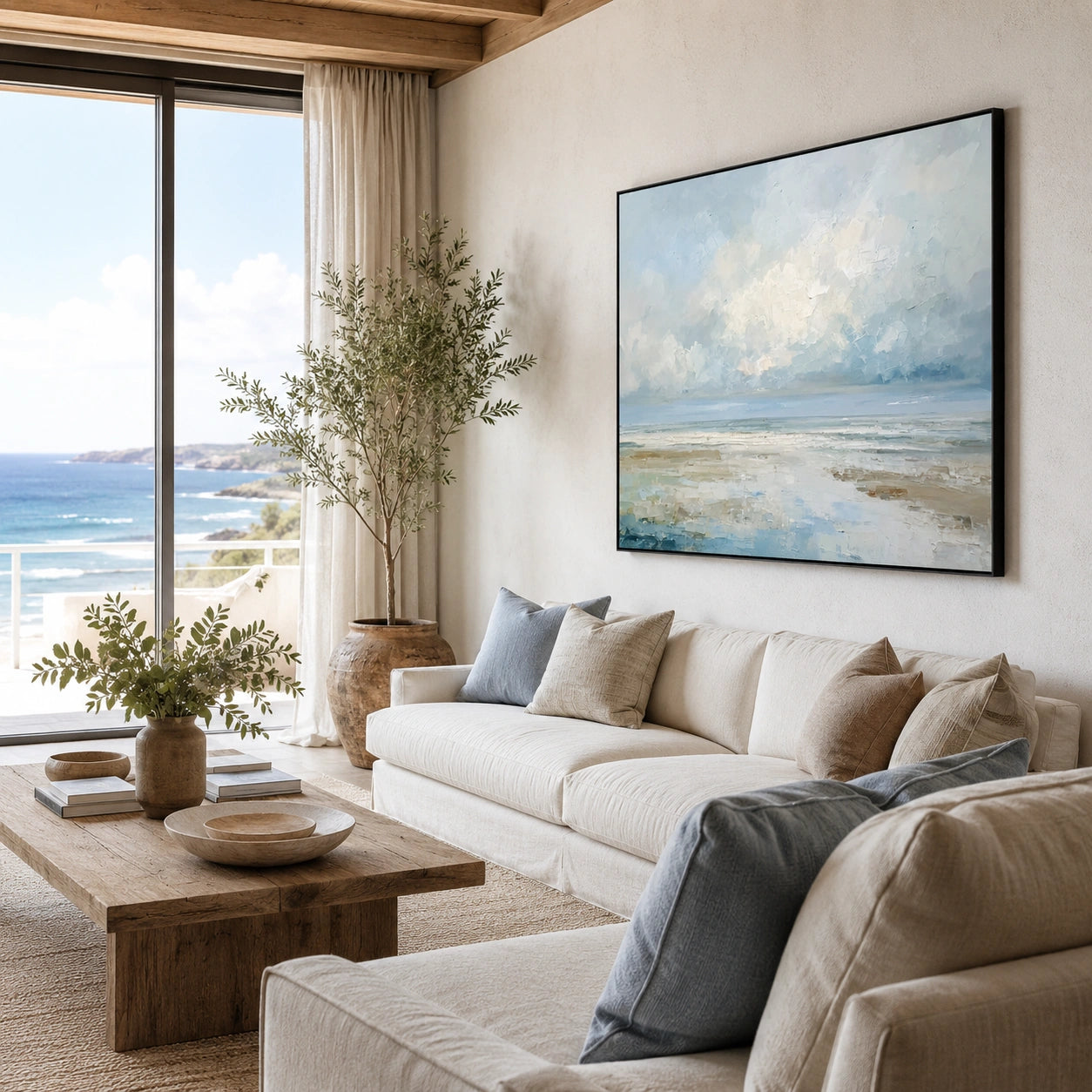 Abstract Ocean And Sky Wall Art #OS068