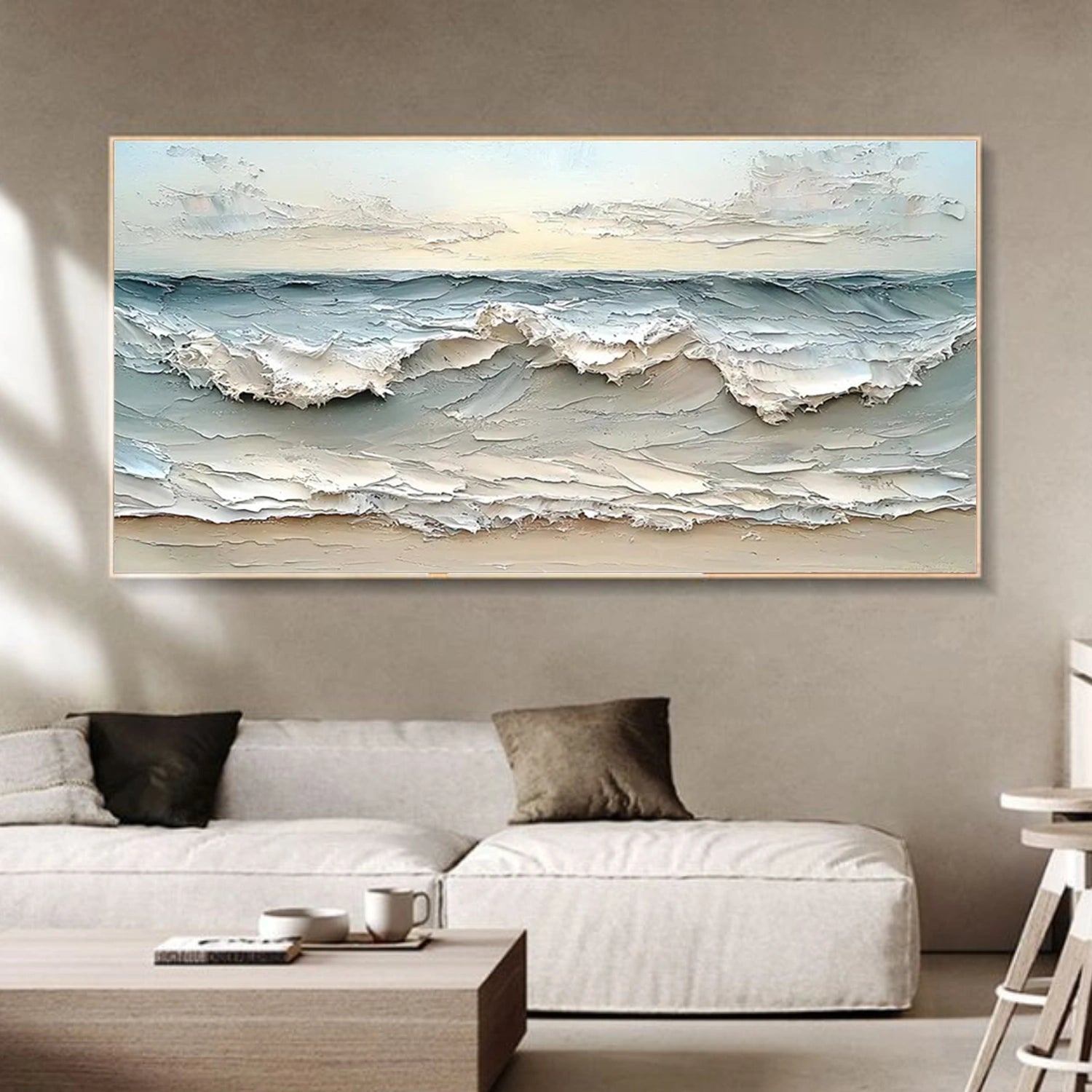 Abstract Ocean And Sky Textured Wall Art #OS062