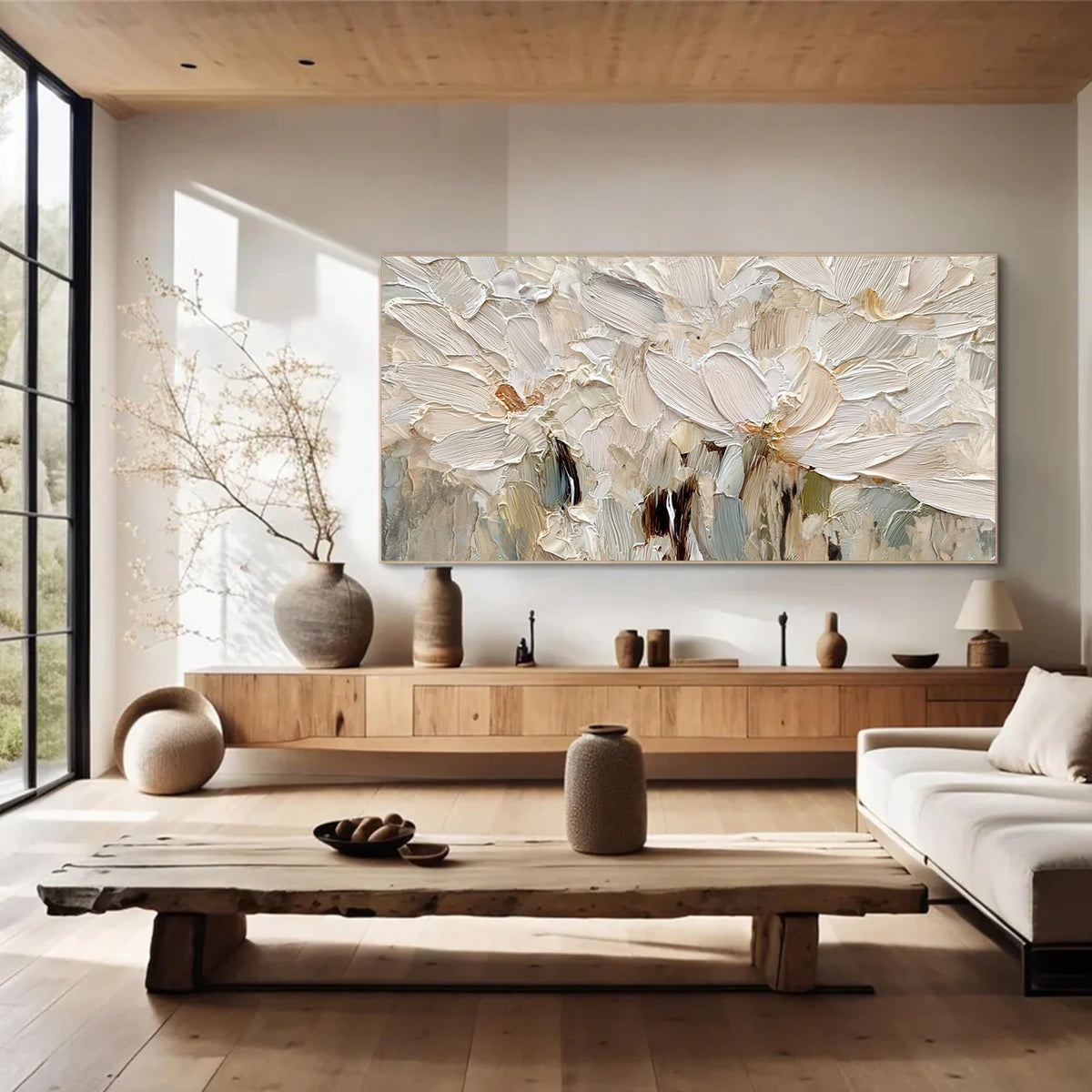 Abstract Flower And Tree Textured Wall Art #FT025