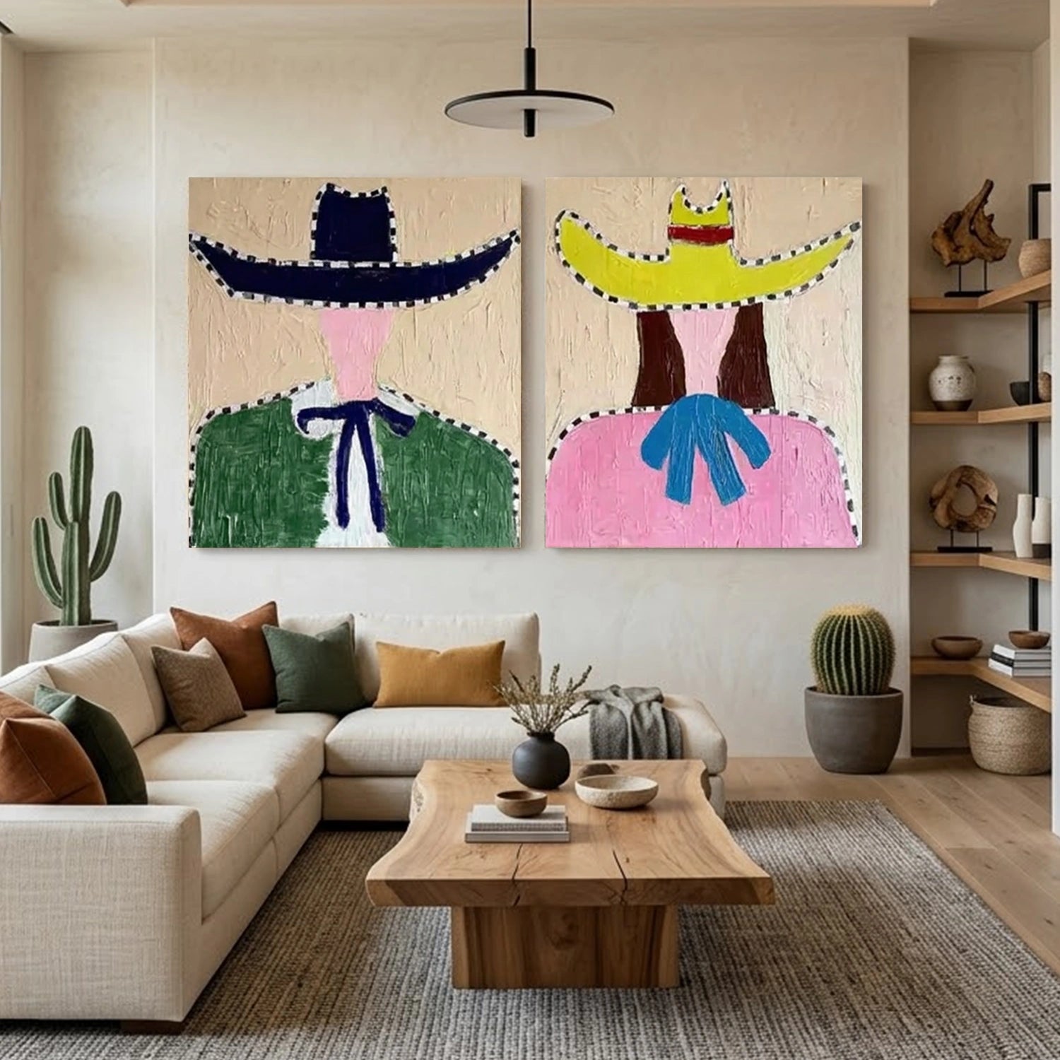 Western Cowboy Wall Art Square Set of 2 #AC055