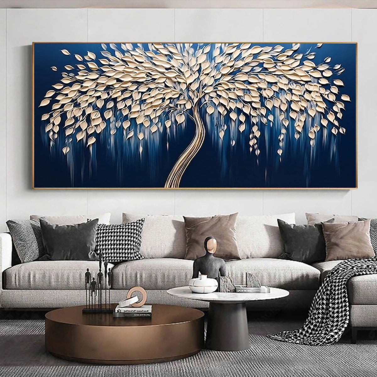 Abstract Flower And Tree Textured Wall Art #FT041