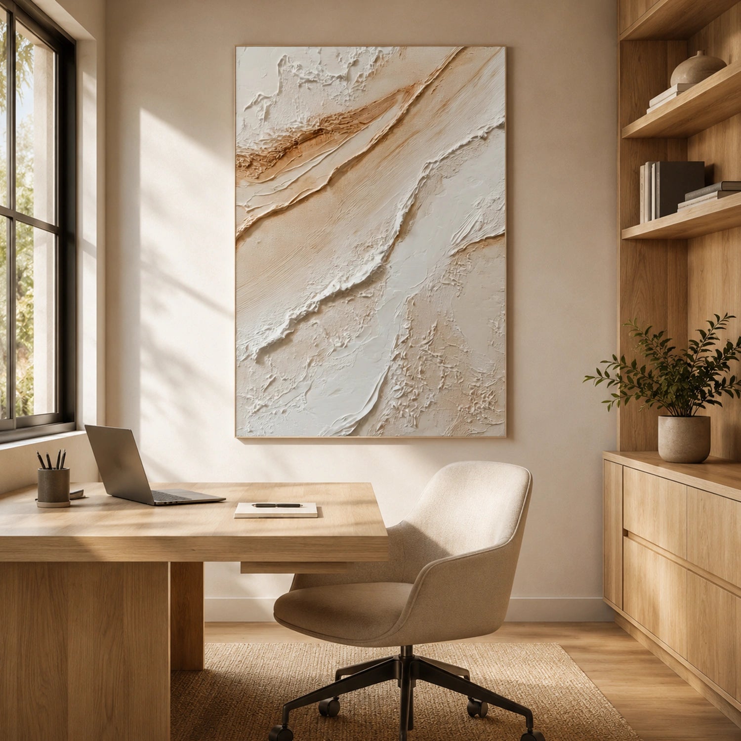 Brown Minimalist Textured Wall Art #MW038