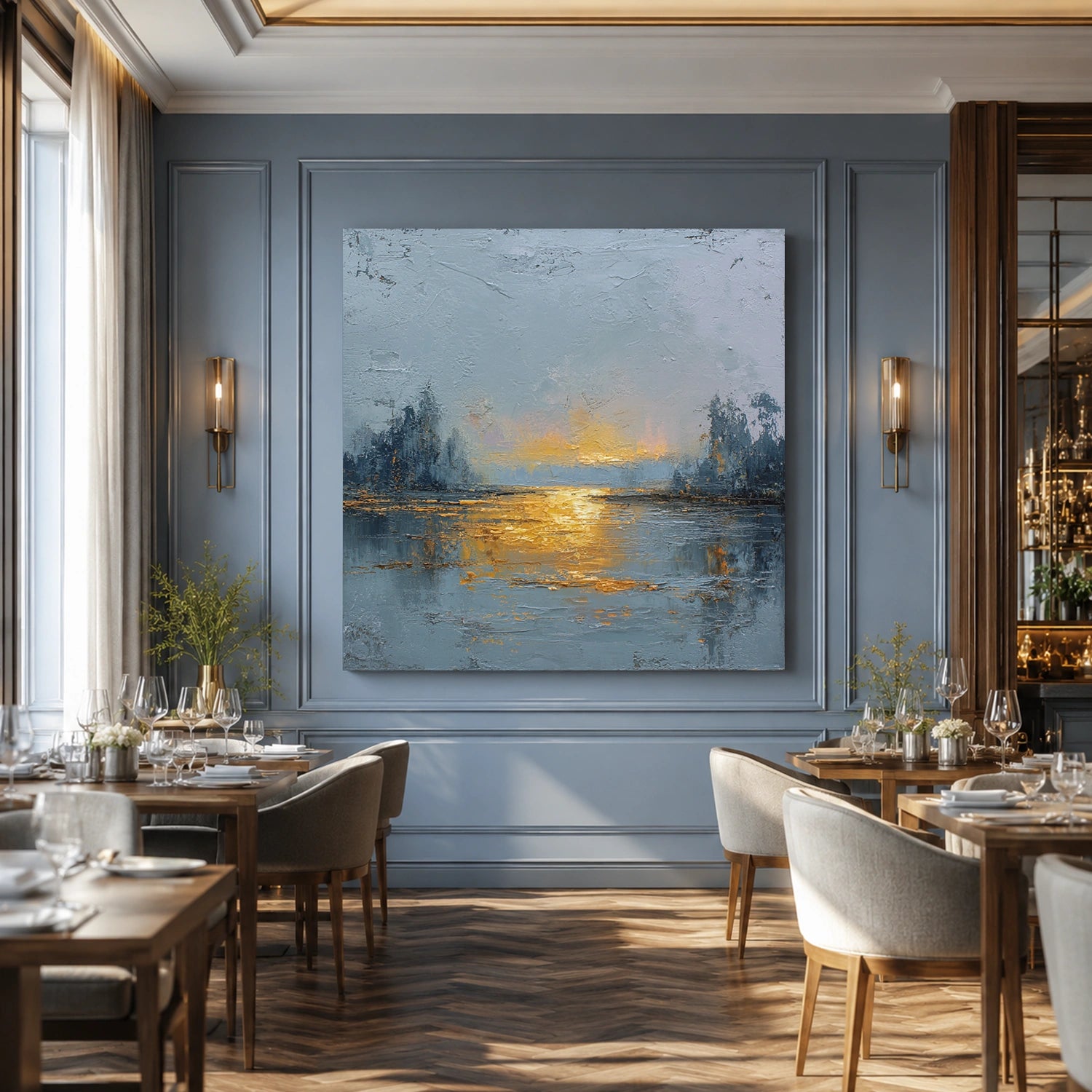 Abstract Ocean And Sky Wall Art #OS089