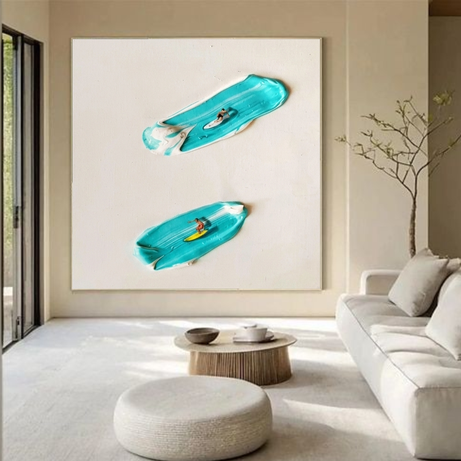 Surfing Sports Textured Wall Art #SC024