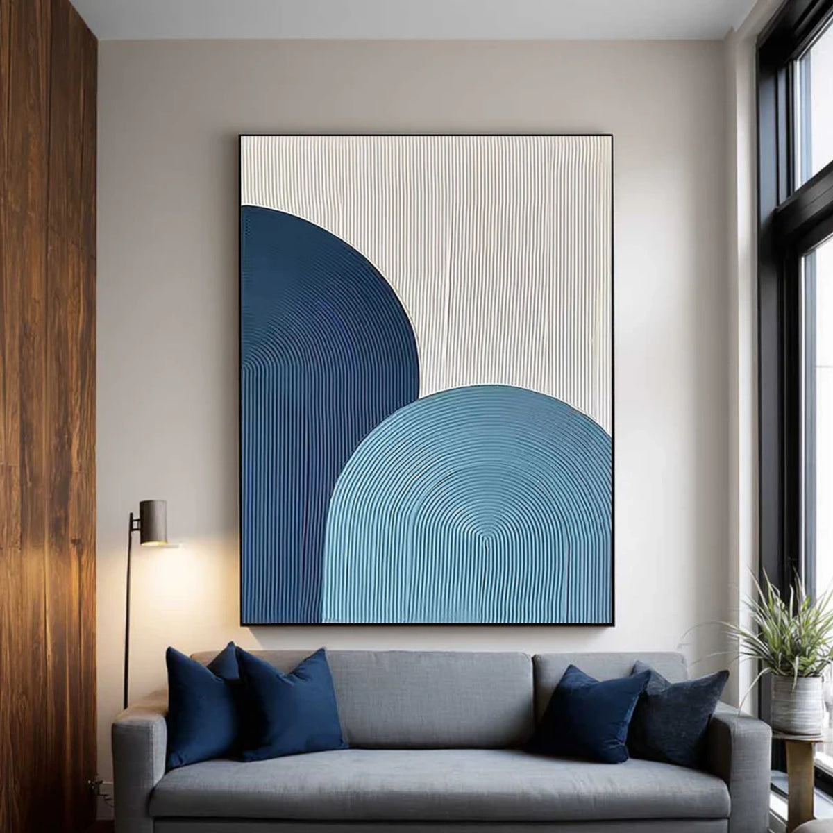 Blue Minimalist Textured Wall Art #MW007