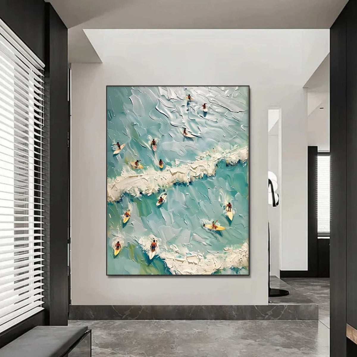 Surfing Sports Textured Wall Art #SC012