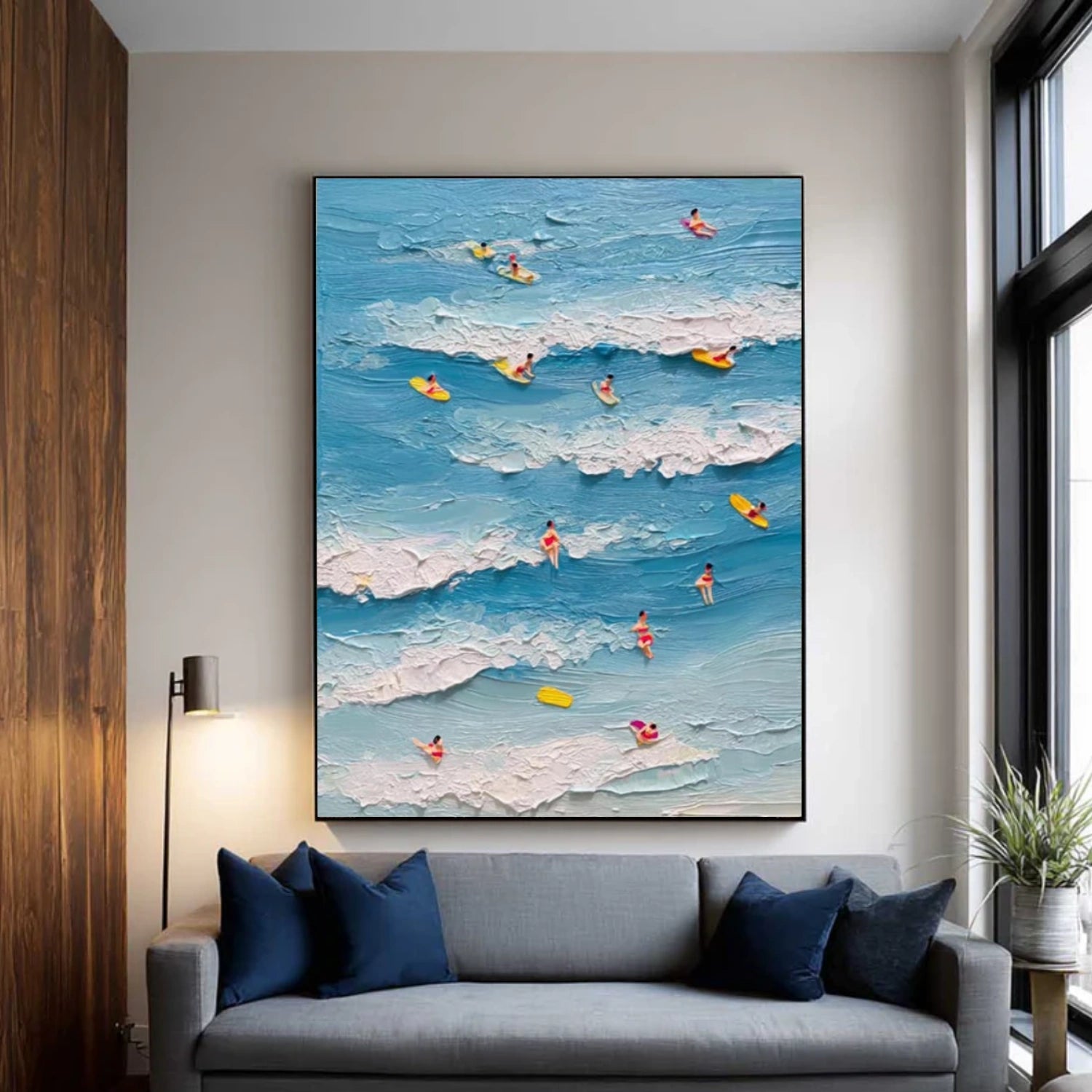 Surfing Sports Textured Wall Art #SC013