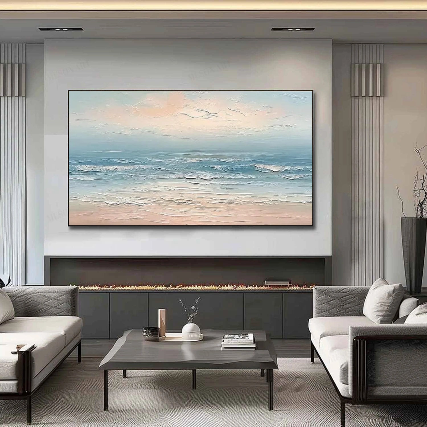 Abstract Ocean And Sky Wall Art #OS045