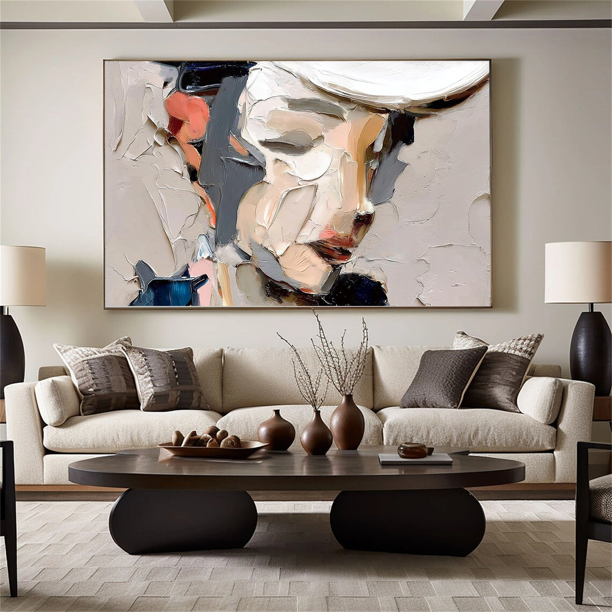 Abstract Portrait Textured Wall Art #LA023