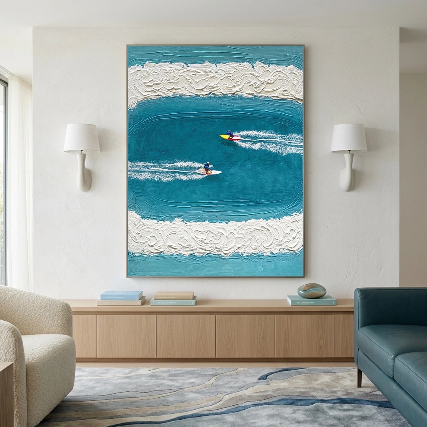 Surfing Sports Textured Wall Art #SC017