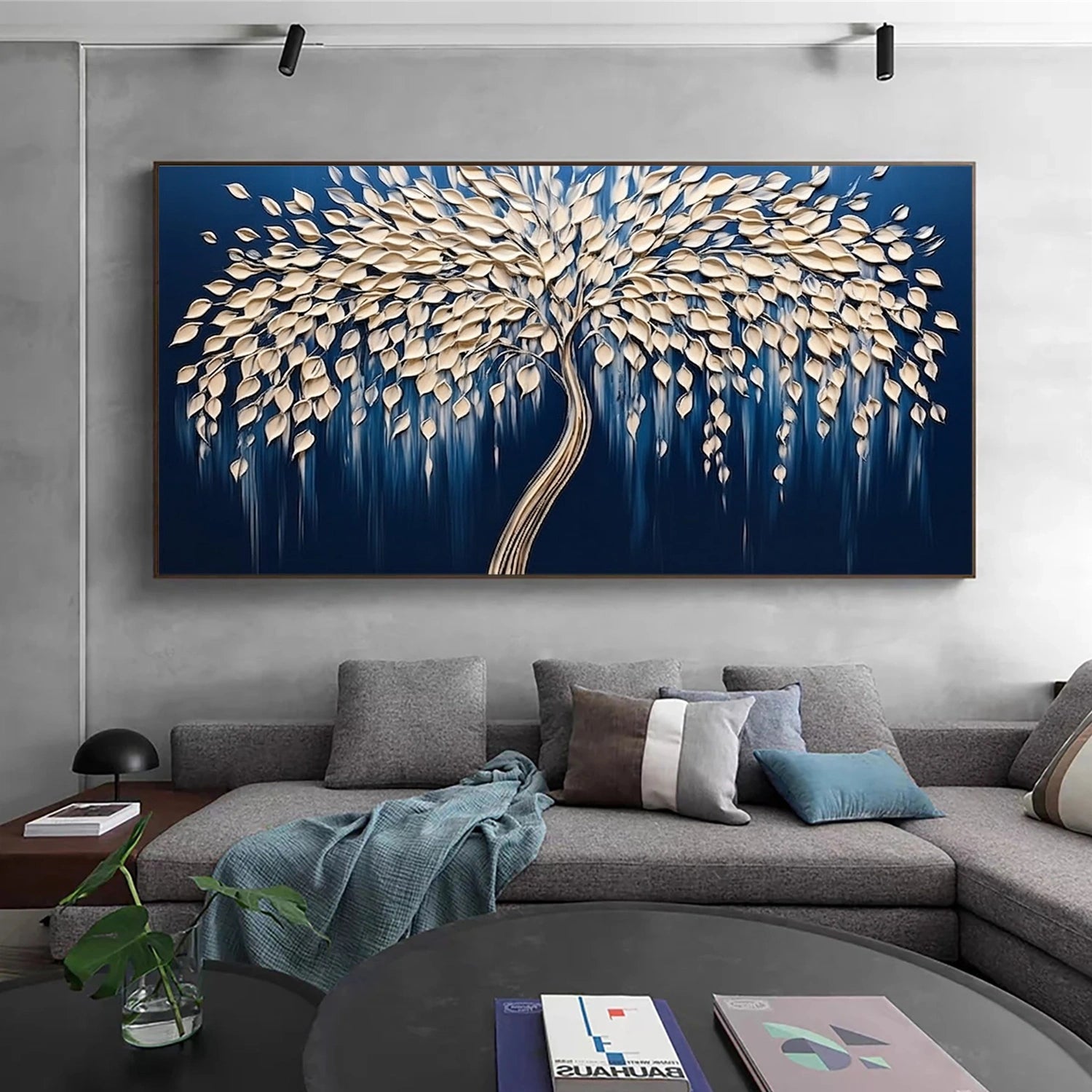 Abstract Flower And Tree Textured Wall Art #FT041