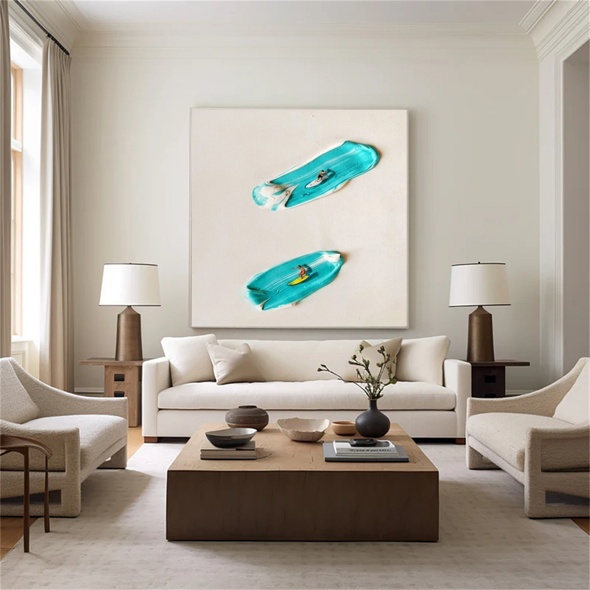 Surfing Sports Textured Wall Art #SC024
