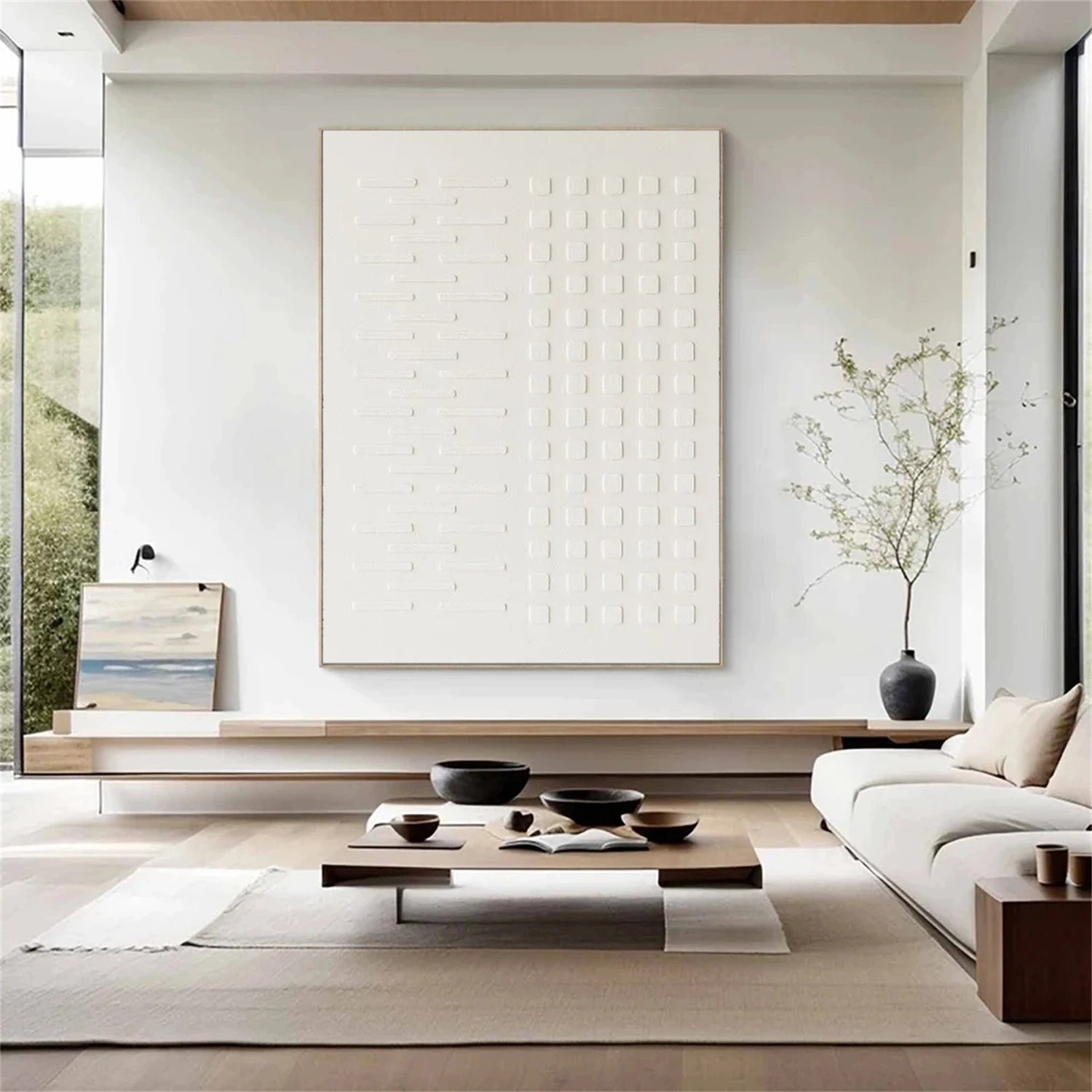 White Minimalist Textured Wall Art #MW023