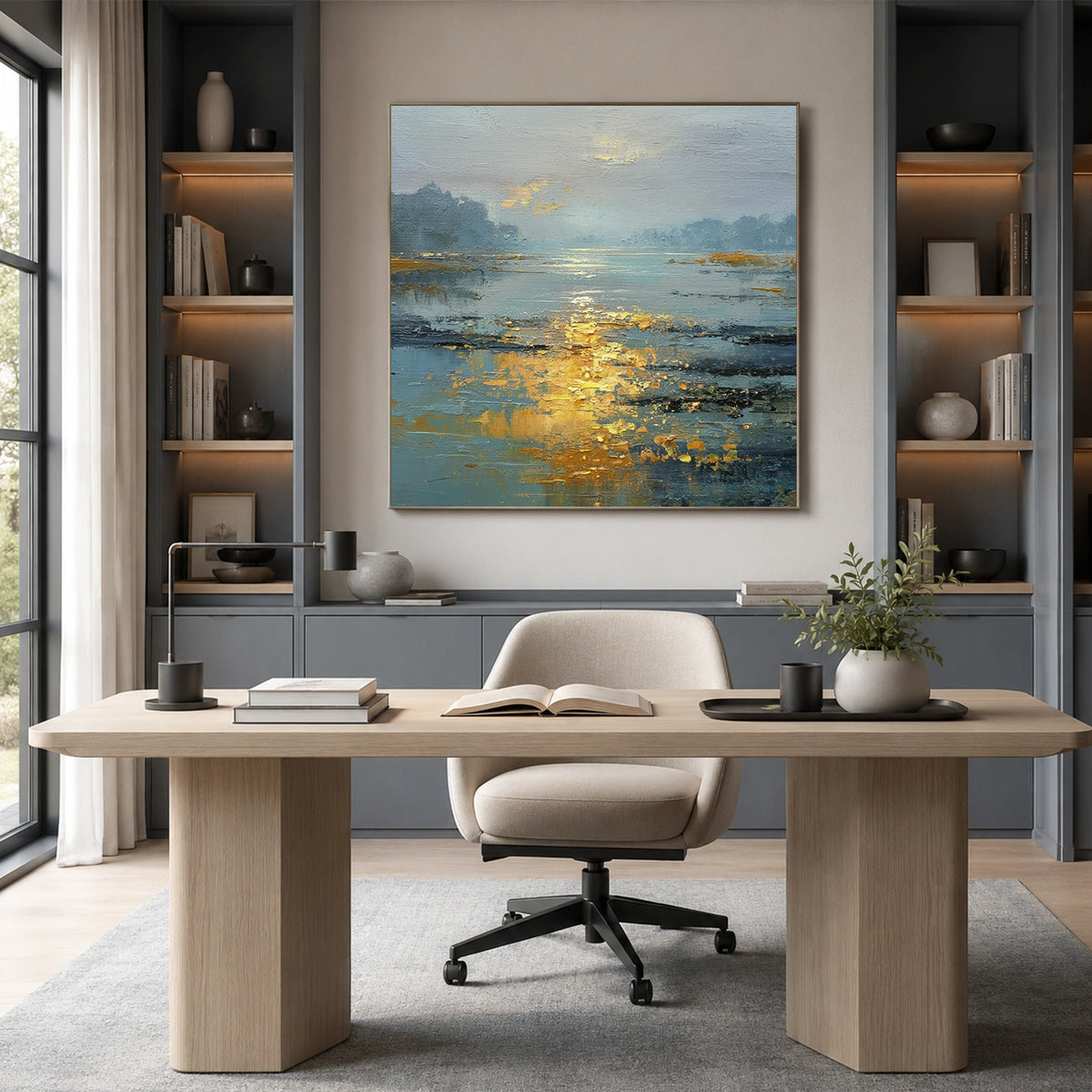 Abstract Ocean And Sky Wall Art #OS073