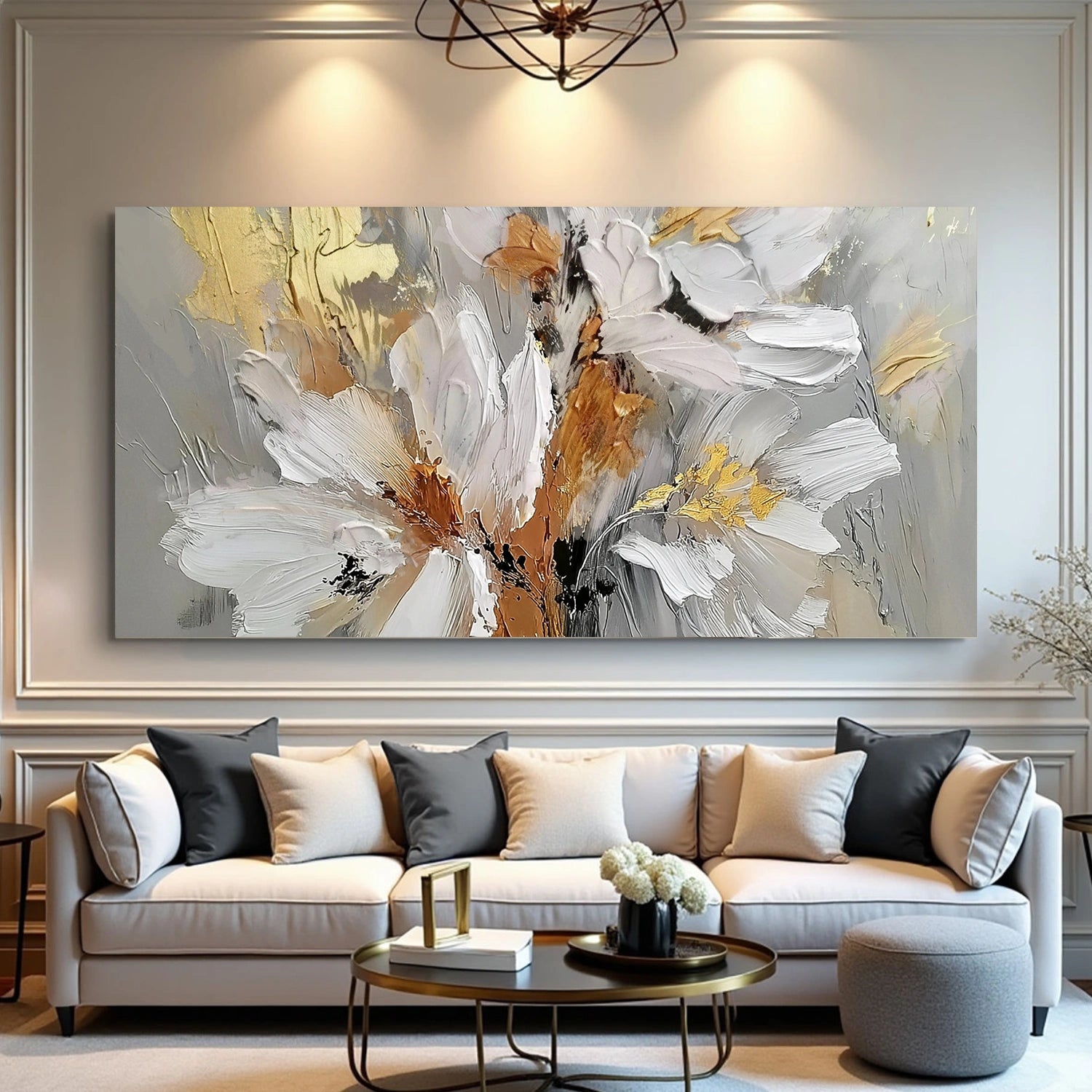 Abstract Flower And Tree Textured Wall Art #FT010