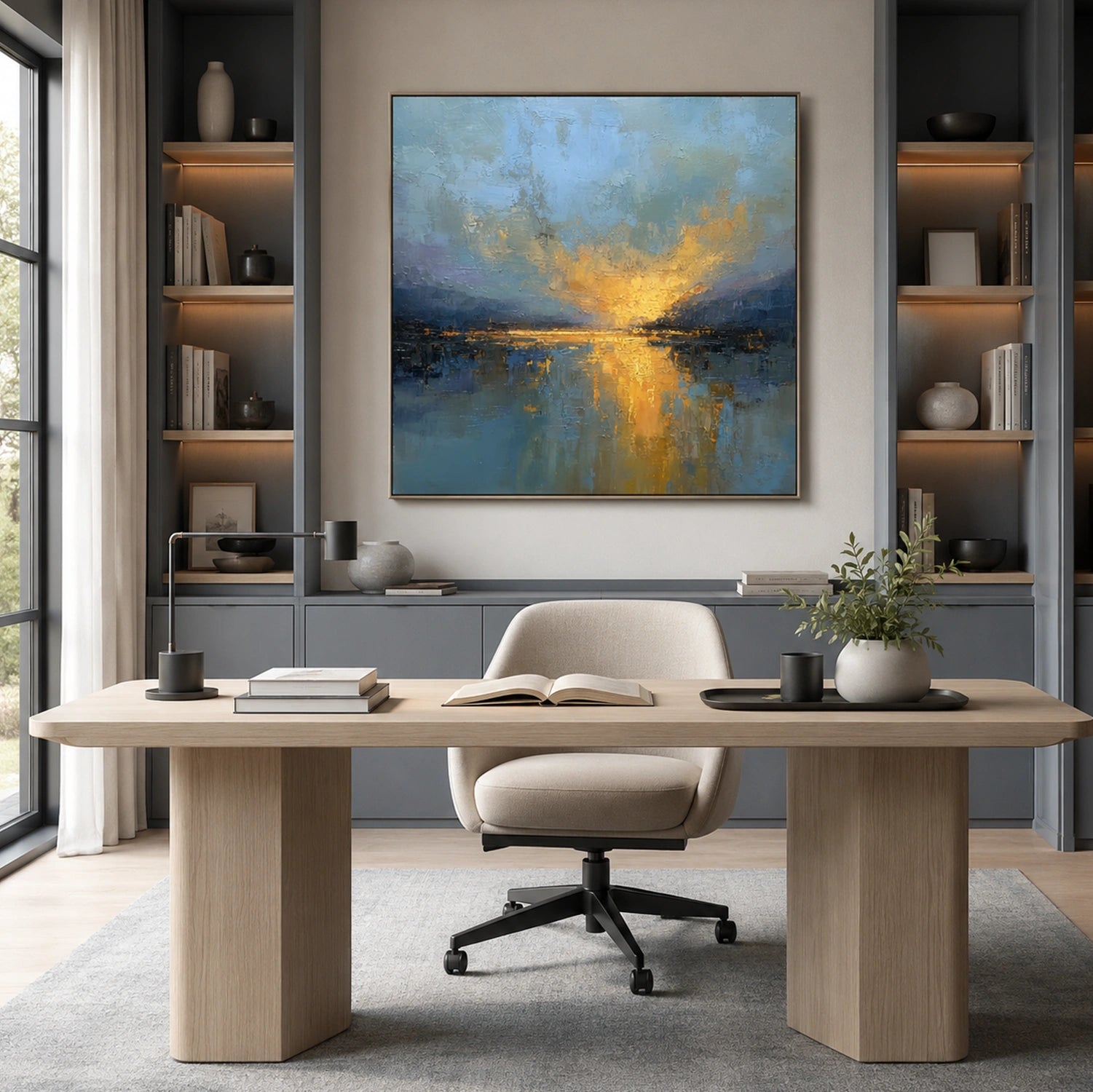 Abstract Ocean And Sky Wall Art #OS091