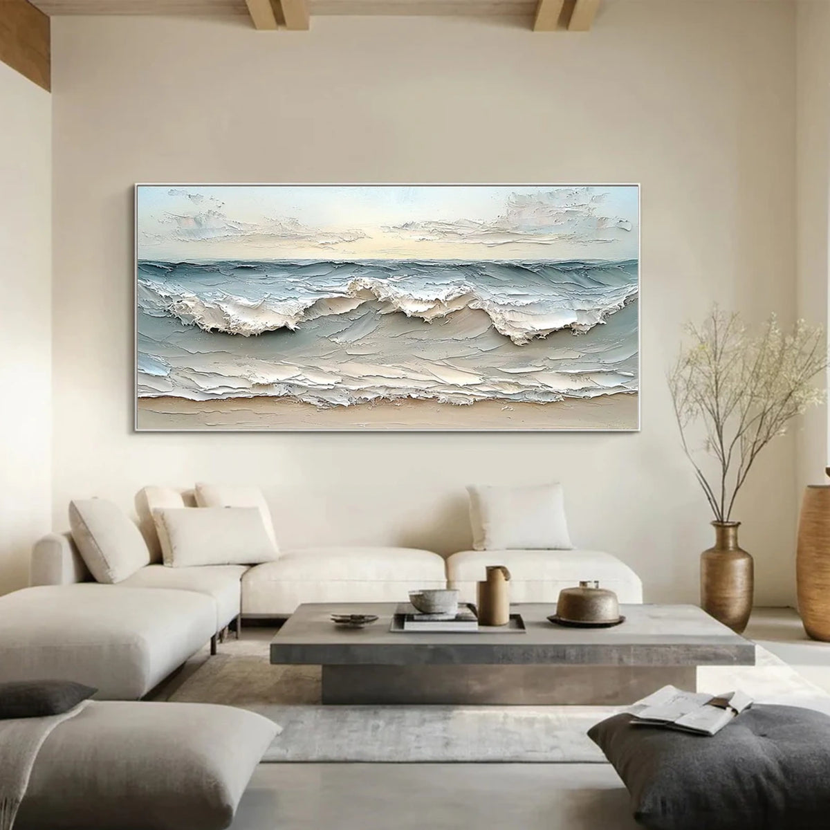 Abstract Ocean And Sky Textured Wall Art #OS062