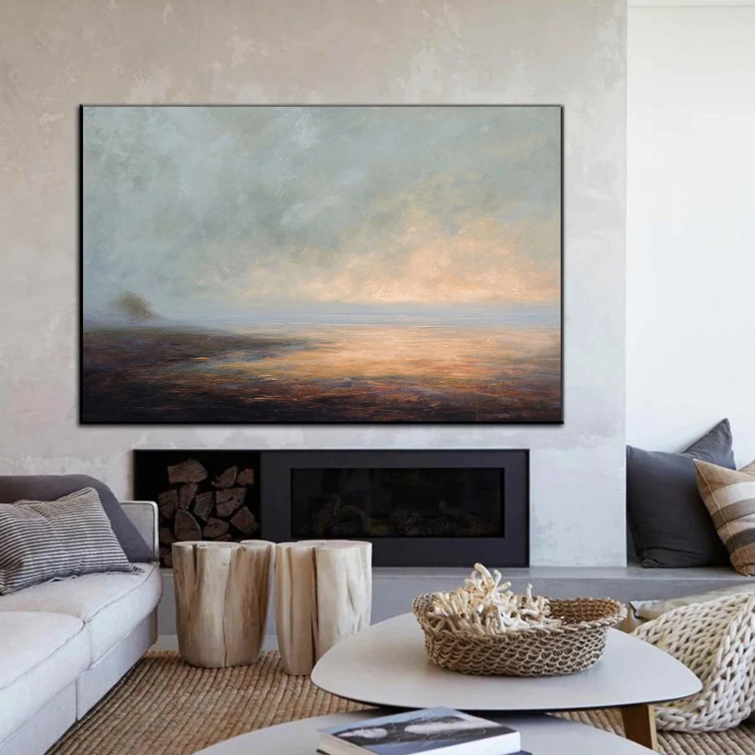 Abstract Ocean And Sky Wall Art #OS101