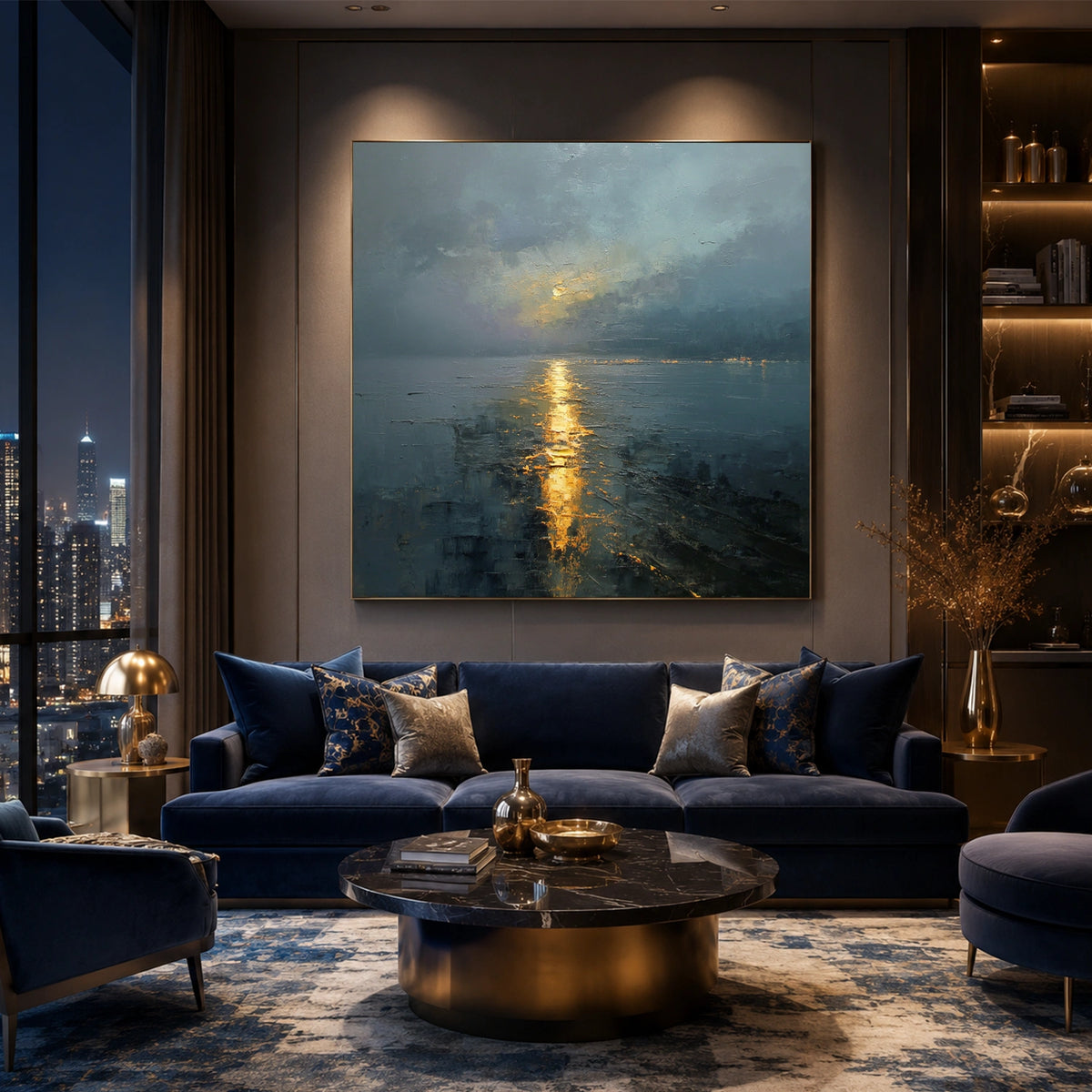 Abstract Ocean And Sky Wall Art #OS086