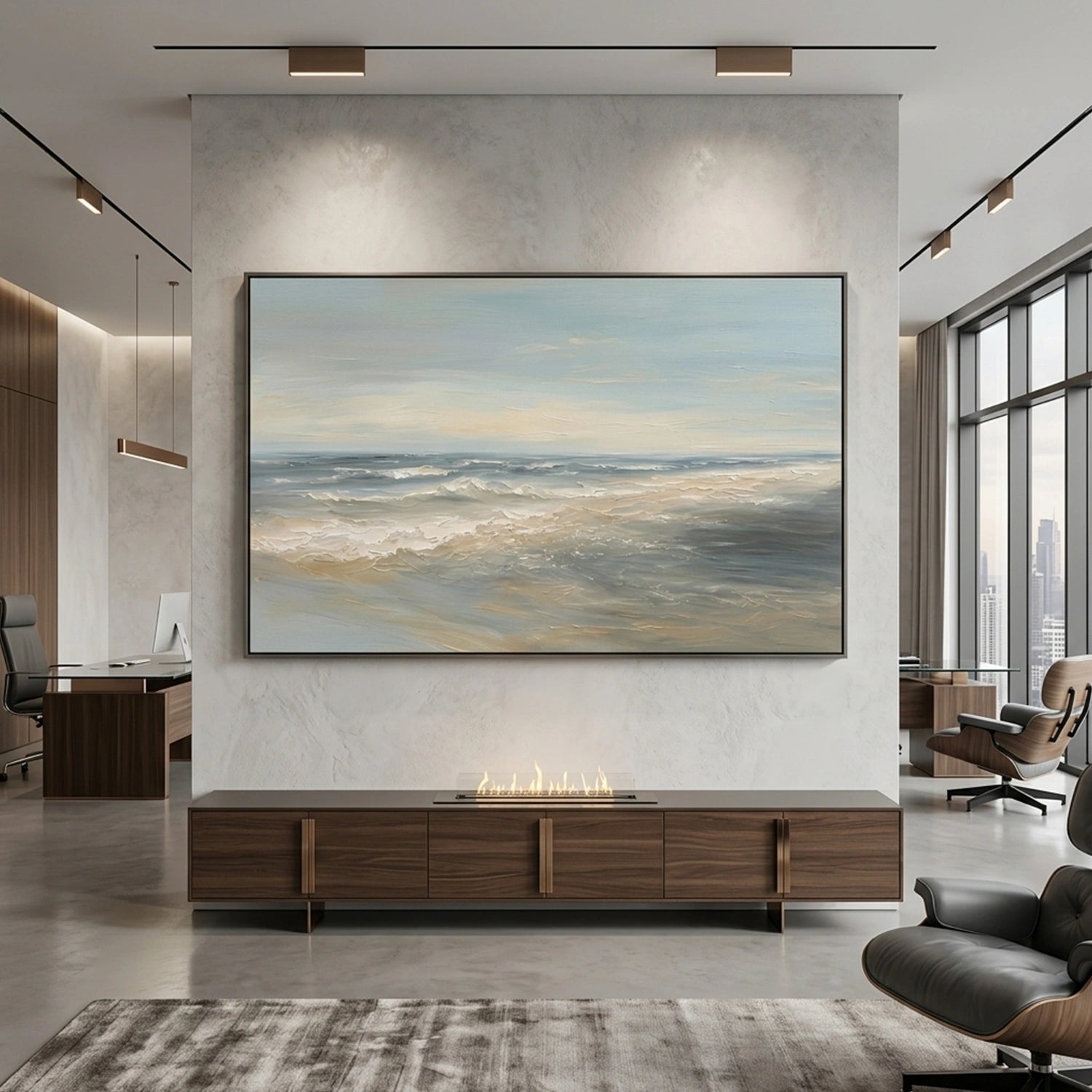 Abstract Ocean And Sky Wall Art #OS109