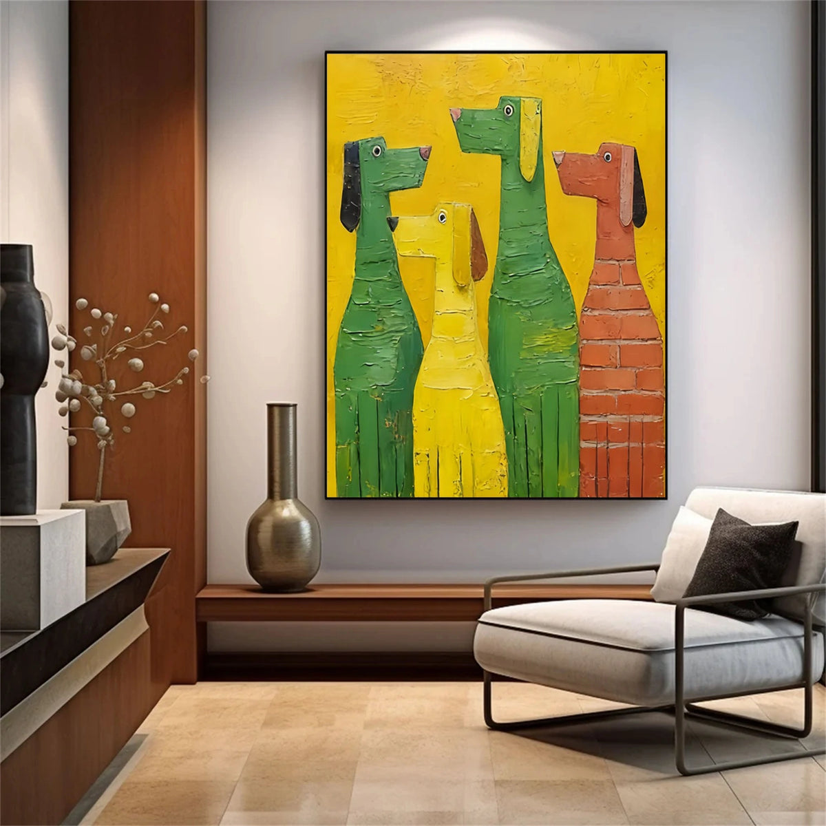 Abstract Animal Dog Wall Art #AN019
