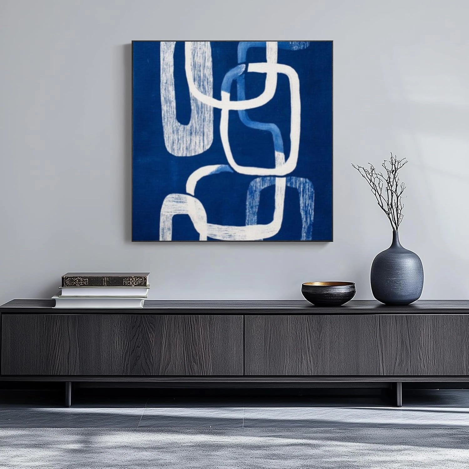 Blue Abstract Wall Art #AW040