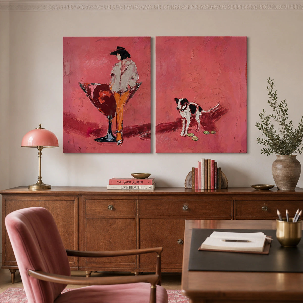 Western Cowboy Wall Art Set of 2 #AC048