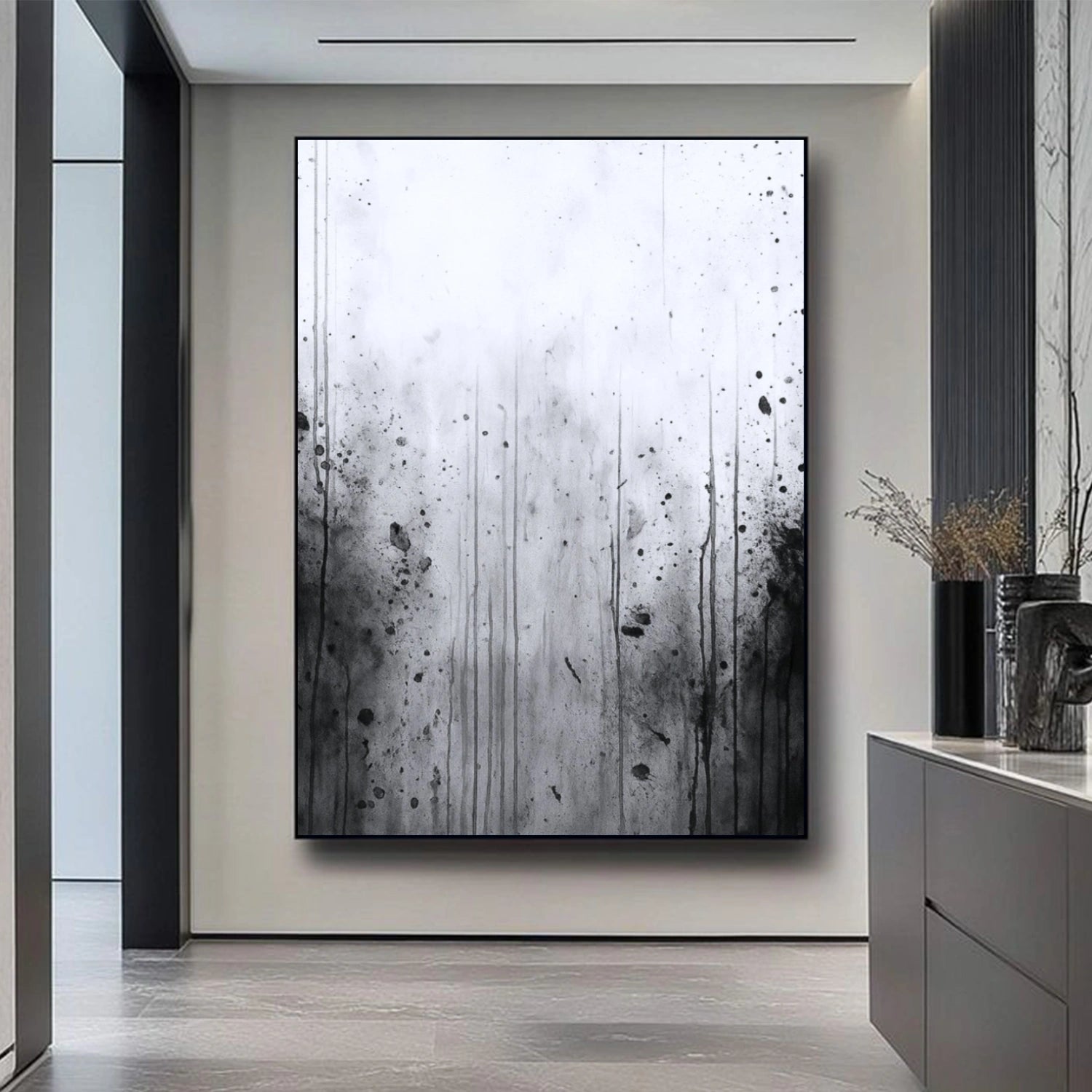 Black and White Abstract Wall Art #AW005