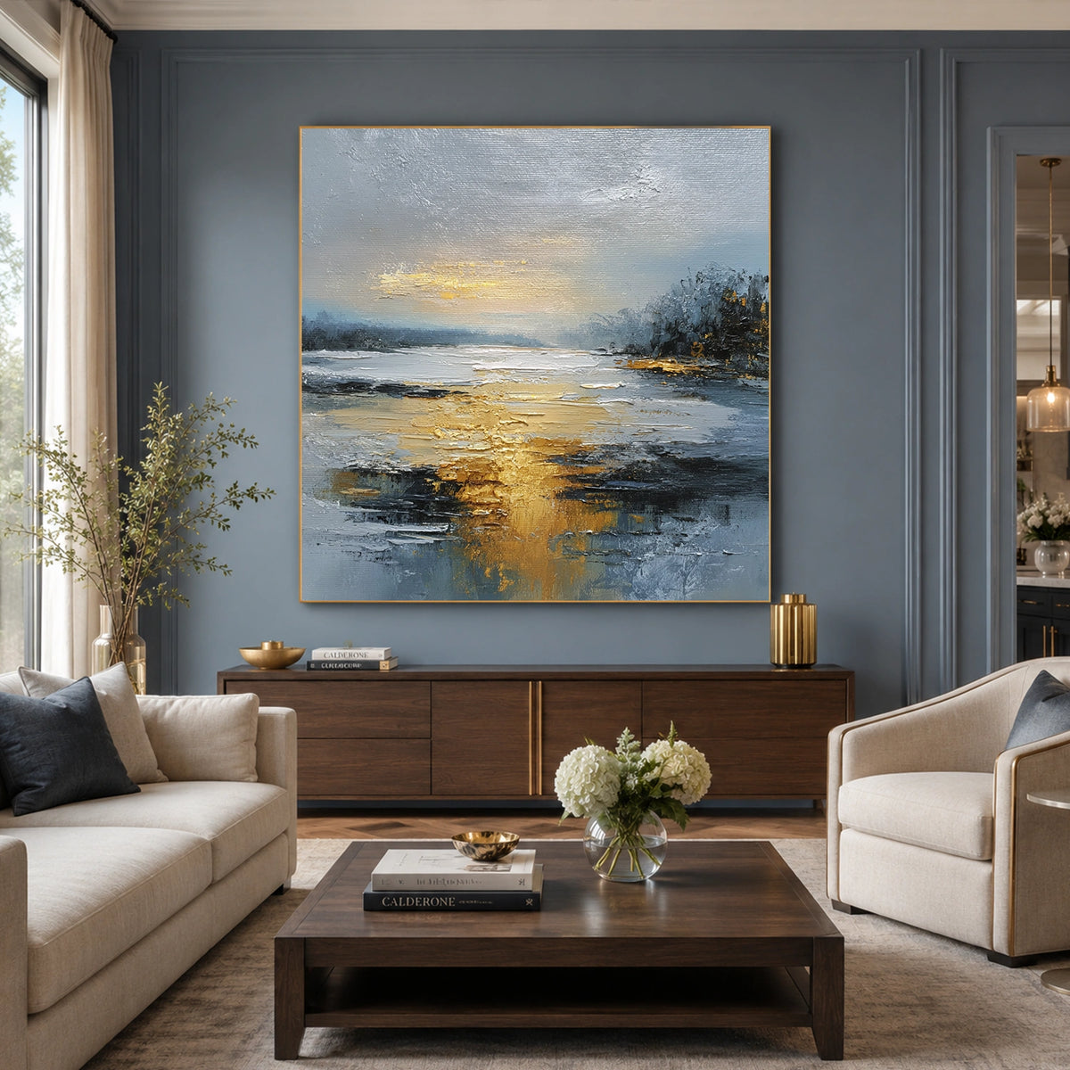 Abstract Ocean And Sky Wall Art #OS098