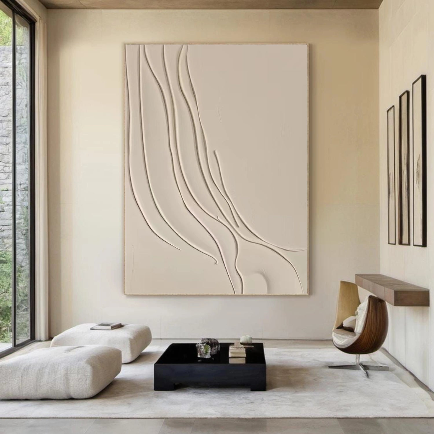 Beige Minimalist Textured Wall Art #MW020