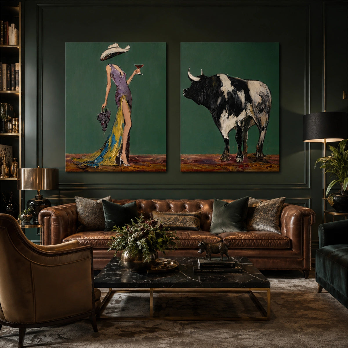 Western Cowboy Wall Art Set of 2 #AC028