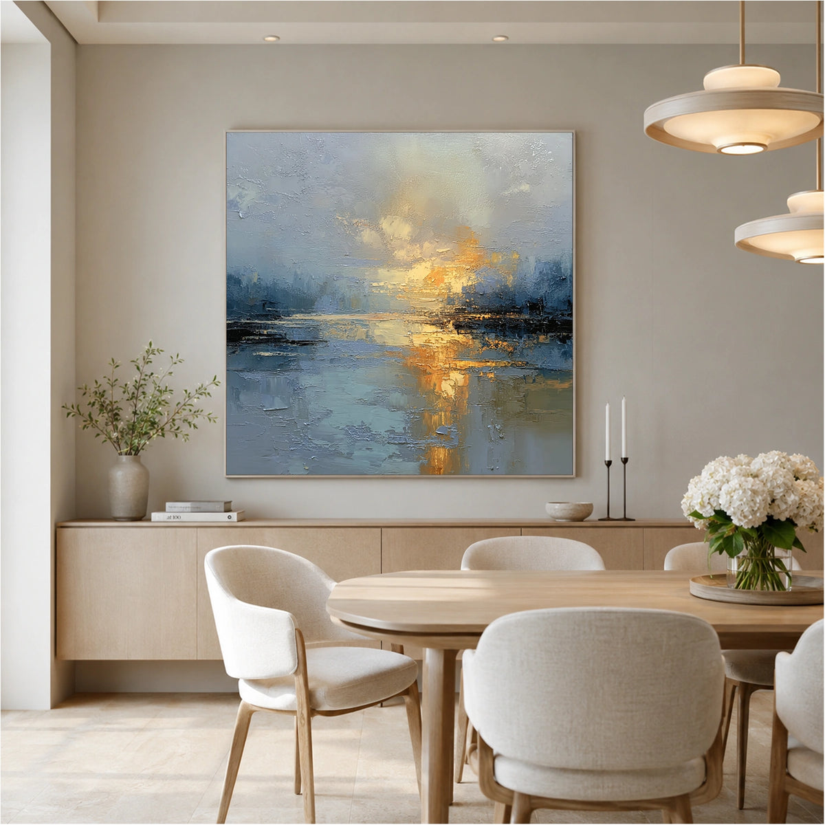 Abstract Ocean And Sky Wall Art #OS075
