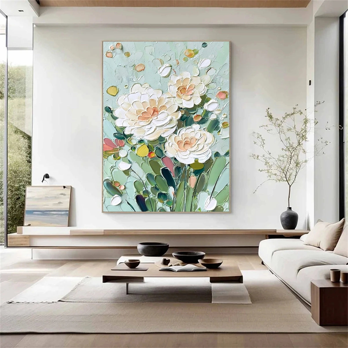 Abstract Flower And Tree Textured Wall Art #FT044