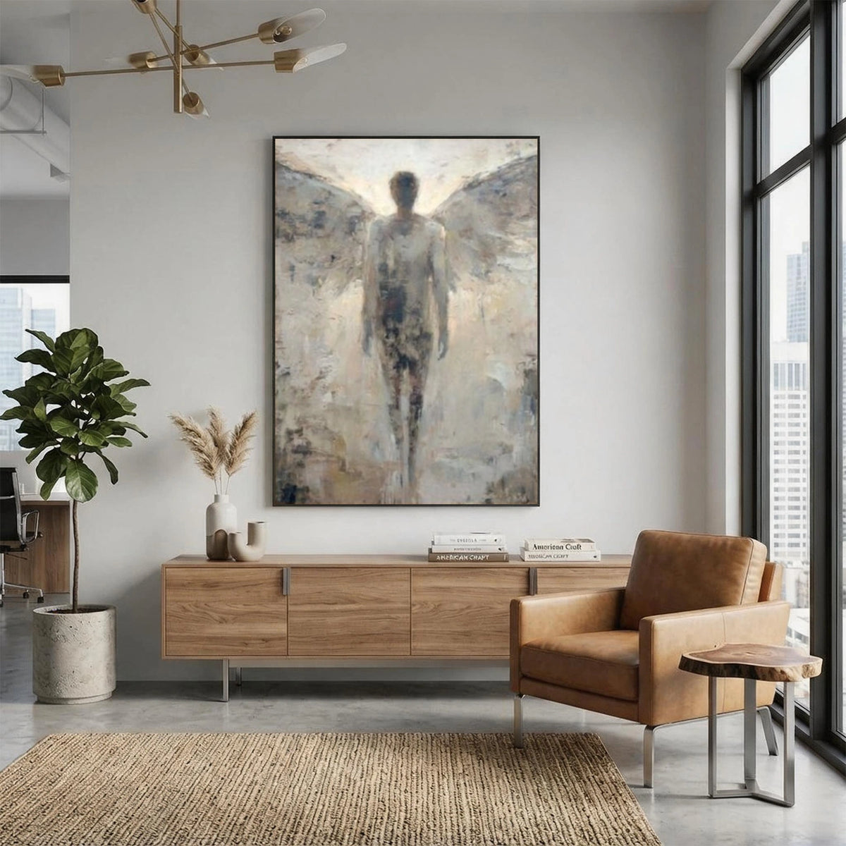 Abstract Angel Portrait Wall Art #LA047
