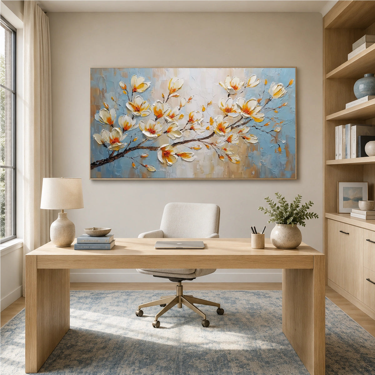 Abstract Flower And Tree Textured Wall Art #FT051
