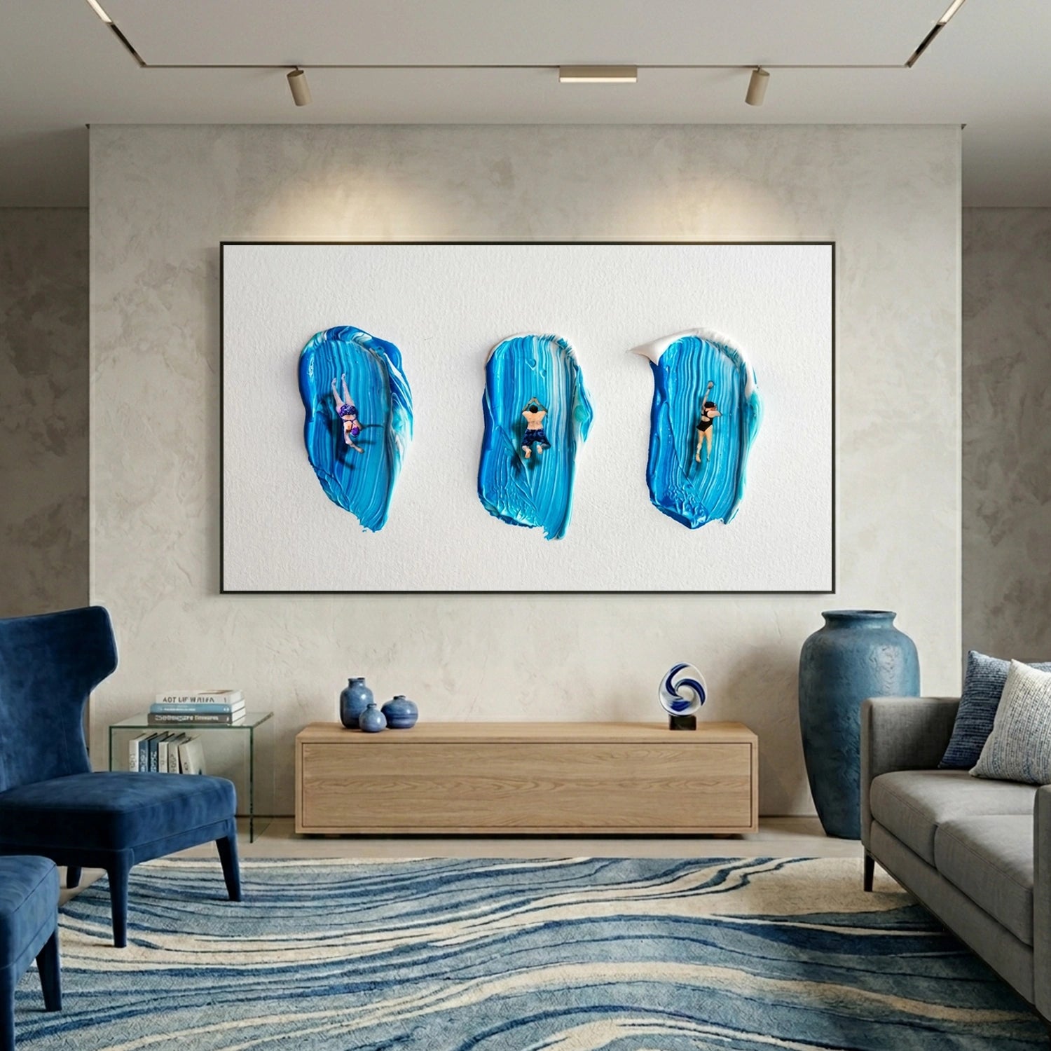 Surfing Sports Textured Wall Art #SC045