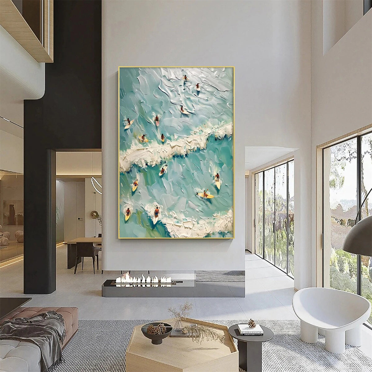 Surfing Sports Textured Wall Art #SC012