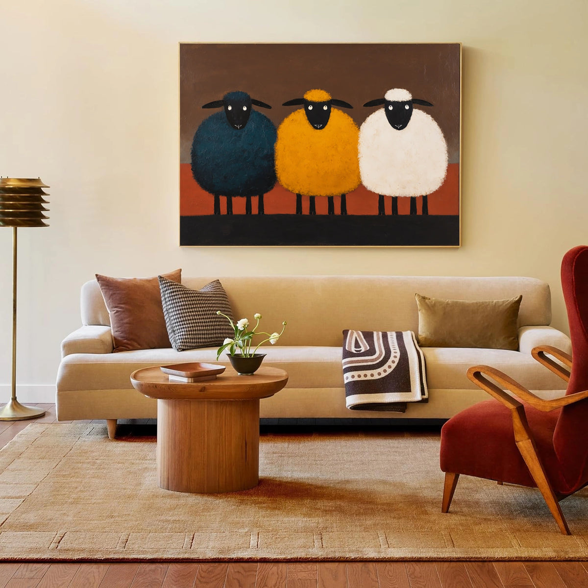 Abstract Animal Sheep Wall Art #AN006