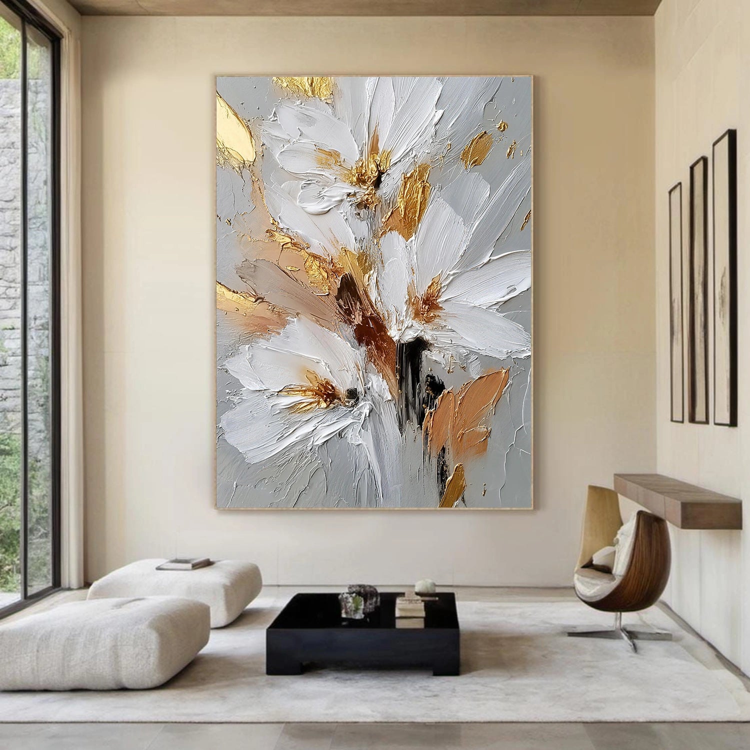 Abstract Flower And Tree Textured Wall Art #FT012