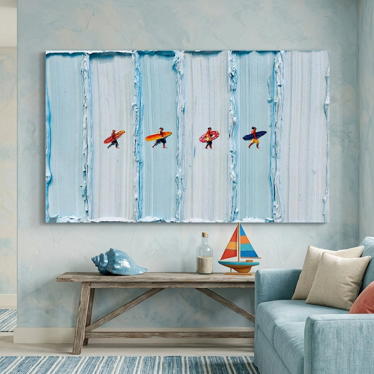 Surfing Sports Textured Wall Art #SC048