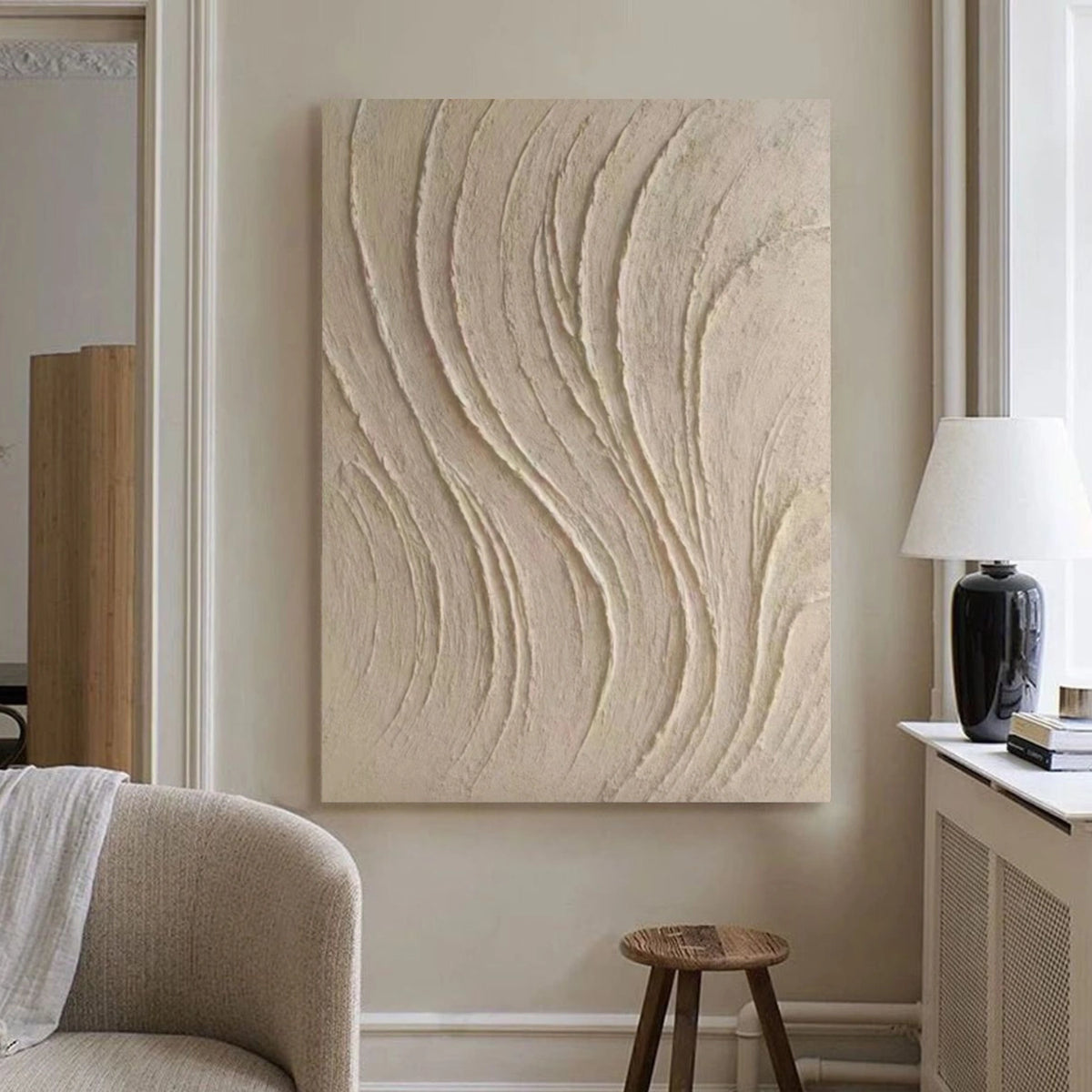 Gray Minimalist Textured Wall Art #MW035