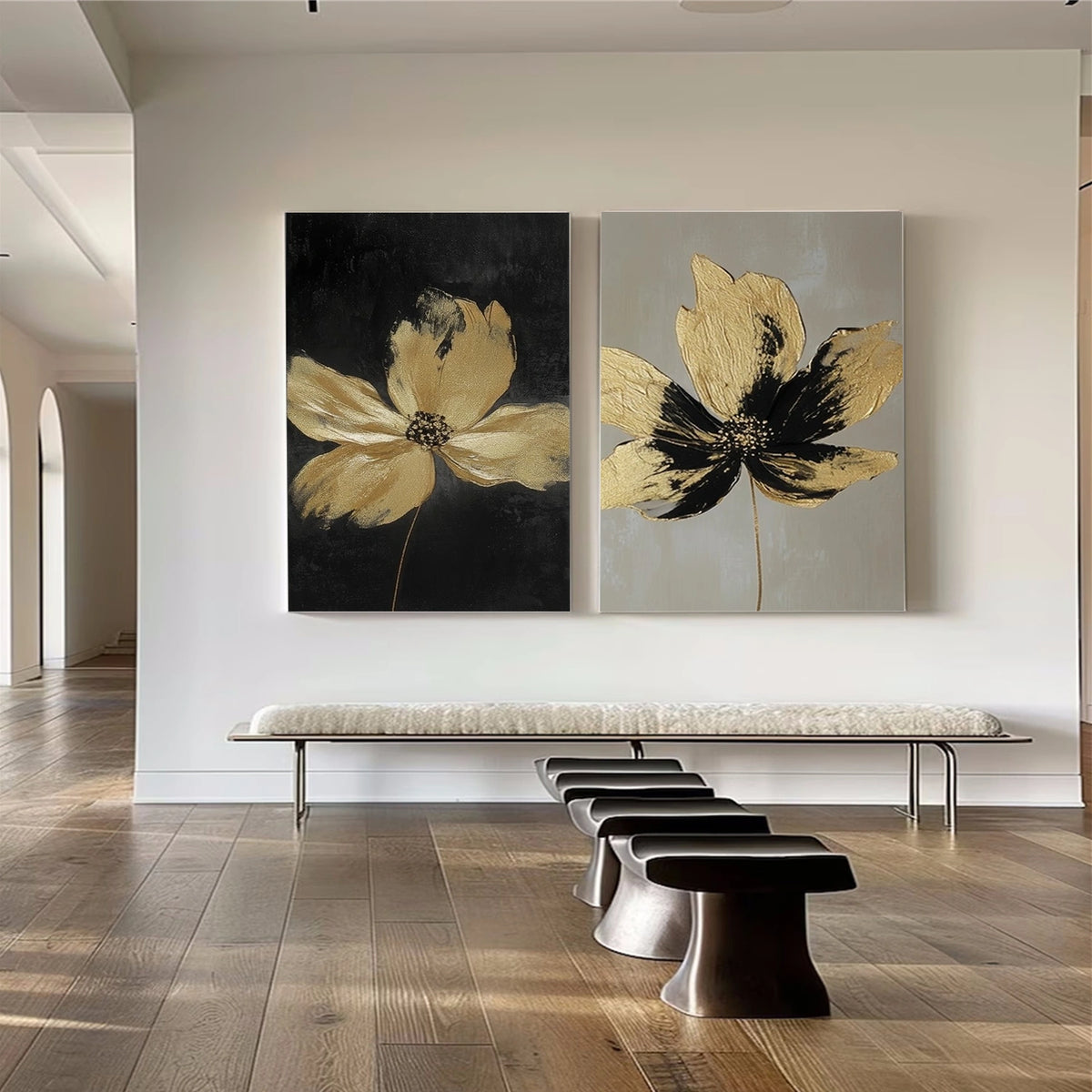 Abstract Flower And Tree Wall Art Set of 2 #FT047