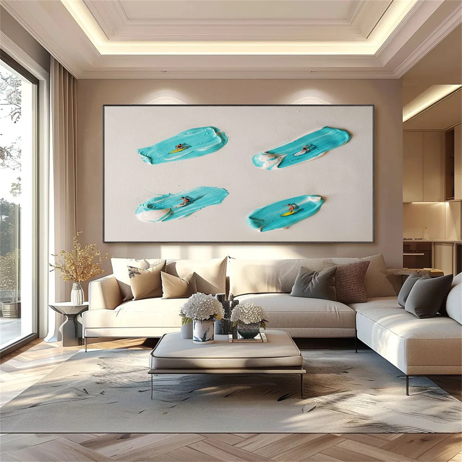 Surfing Sports Textured Wall Art #SC046