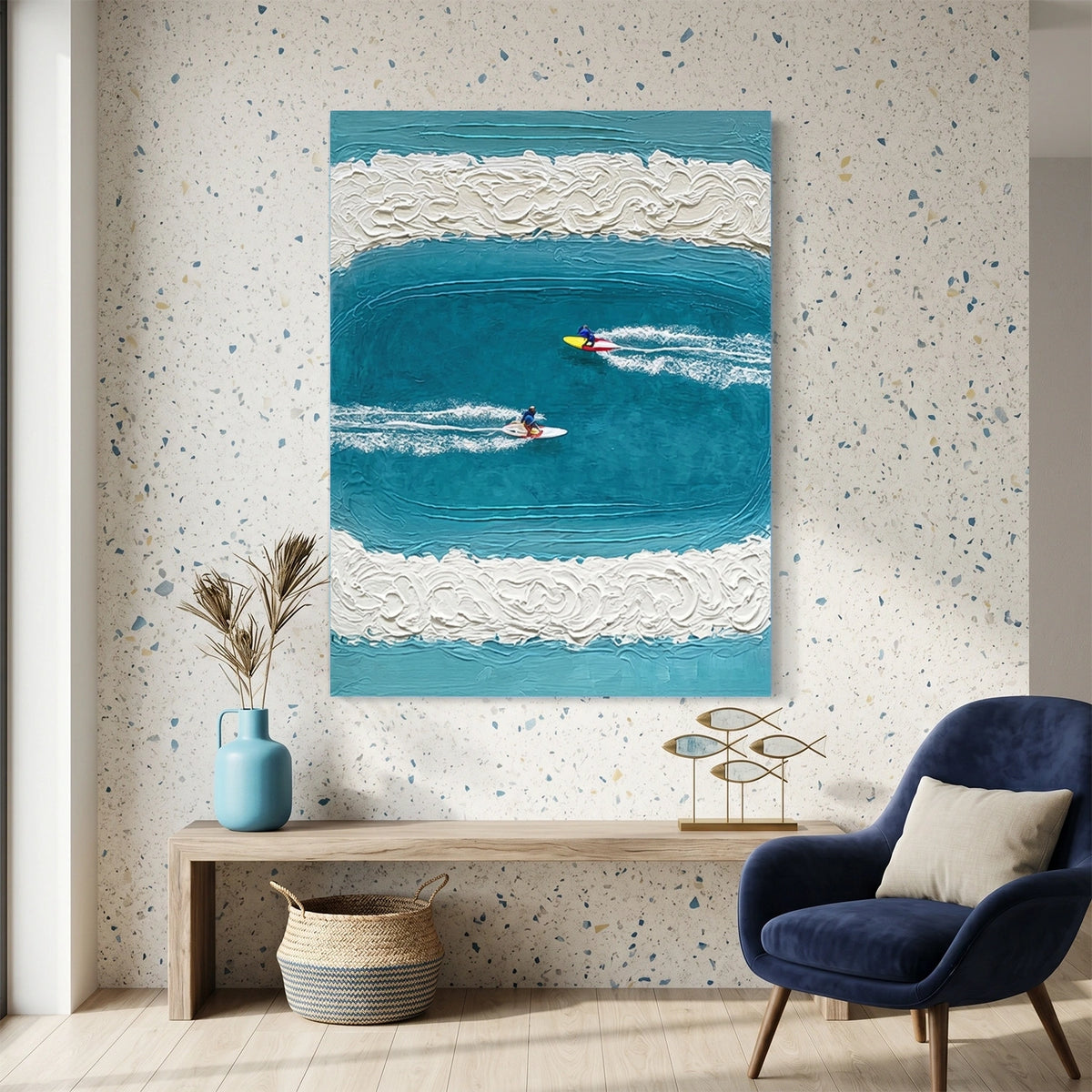 Surfing Sports Textured Wall Art #SC017