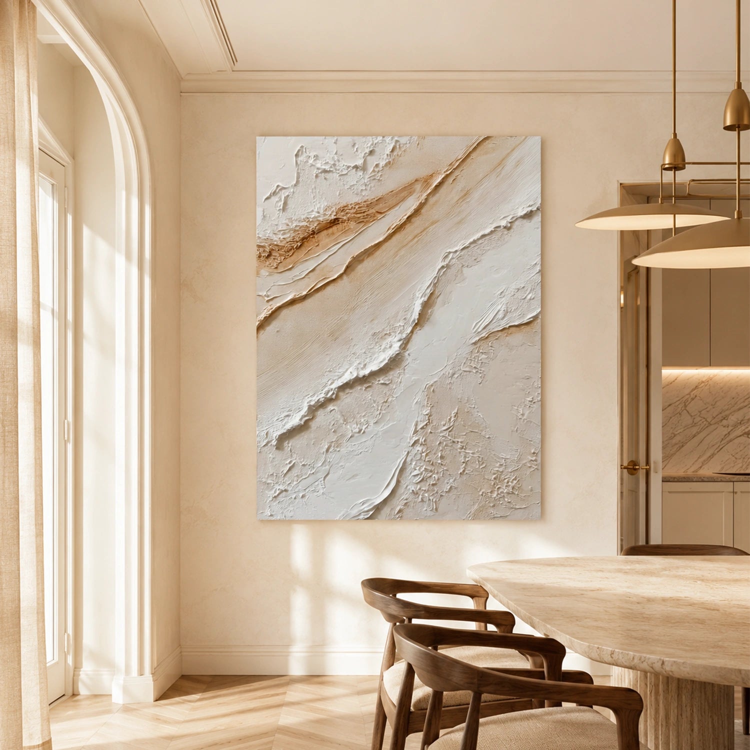 Brown Minimalist Textured Wall Art #MW038