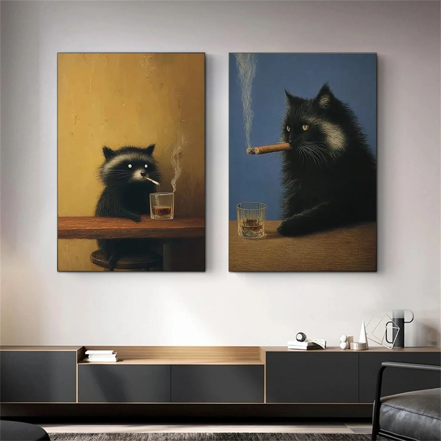 Abstract Animal Wall Art Set of 2 #DL070