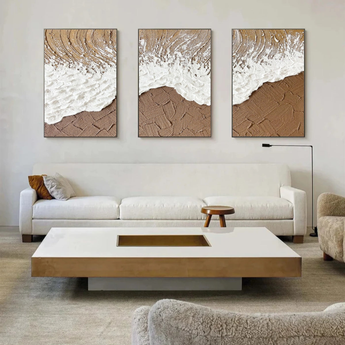 Abstract Ocean And Sky Textured Wall Art Set of 3 #OS139