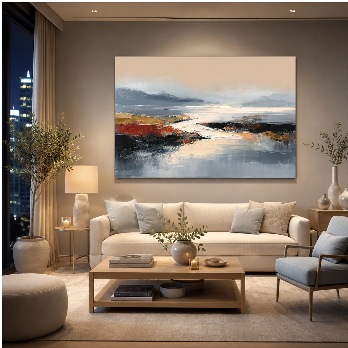 Abstract Ocean And Sky Wall Art #OS085